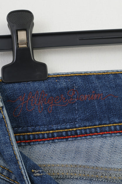 Tommy Hilfiger Femme M Pantalon Denim Jeans Bleu Coton Pantalon Vintage