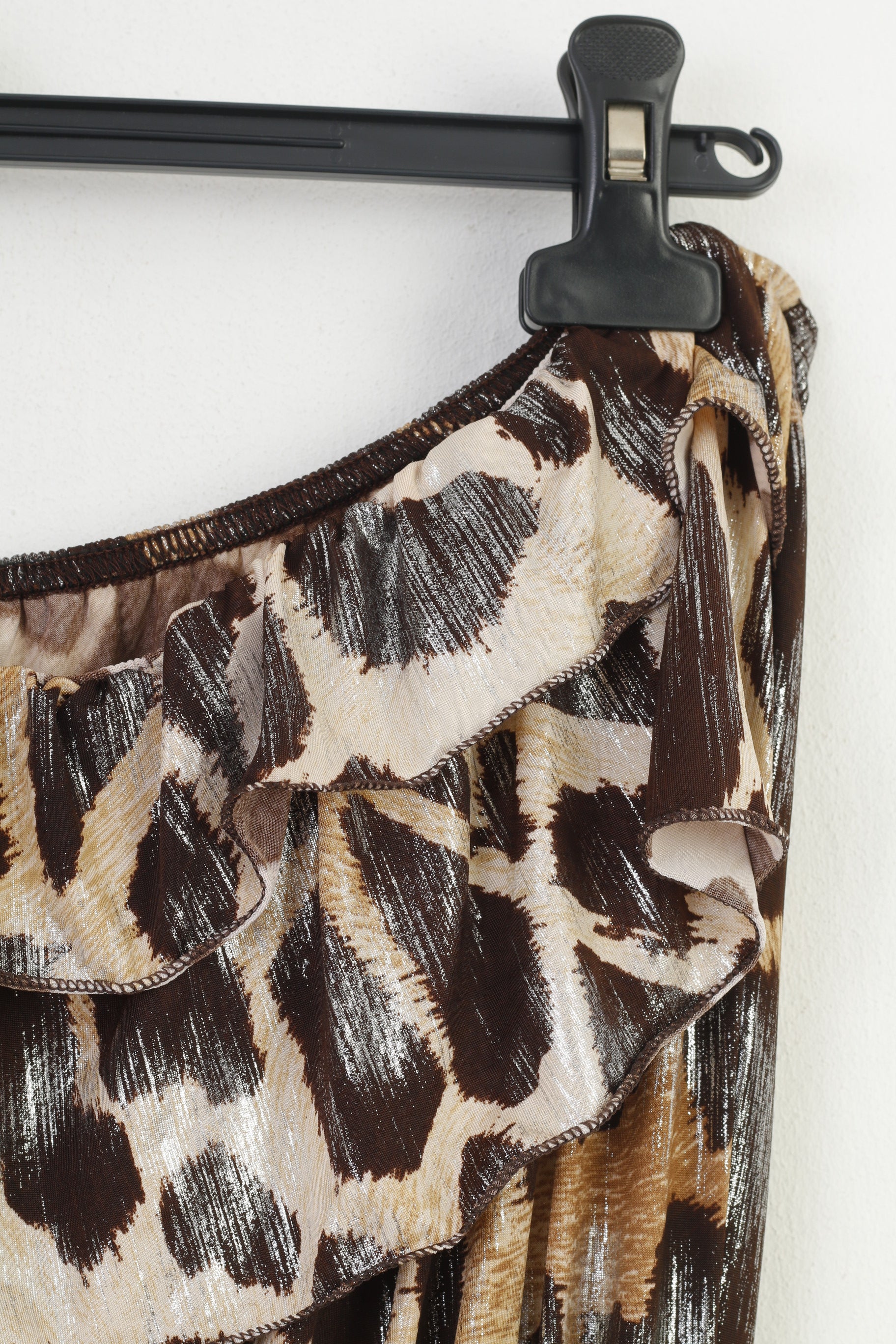 Love Drobe femmes 30 32 2XL combinaison imprimé Animal Lampart Stretch volant marron sans bretelles Bandeau Vintage