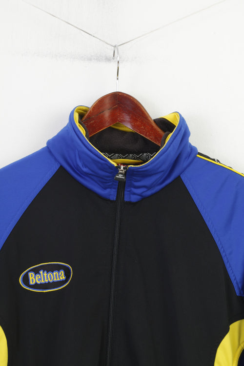 Beltona Hommes 7 XL Sweat Noir Bleu Fermeture Éclair Complète Sportswear Piste Vintage Top