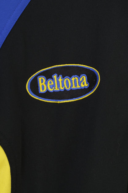 Beltona Hommes 7 XL Sweat Noir Bleu Fermeture Éclair Complète Sportswear Piste Vintage Top