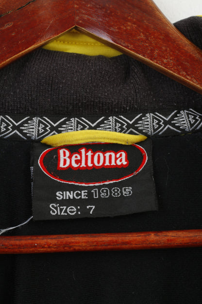 Felpa Beltona Uomo 7 XL Felpa nera blu con cerniera intera Sportswear Track Vintage Top