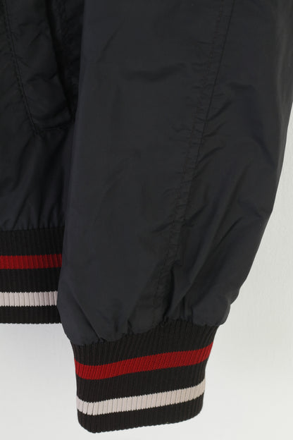 Dolce Gabbana Men L S Jacket Navy Full Zipper Hidden Hood IT.IT Vintage Top