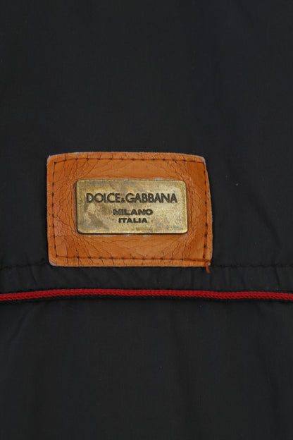 Dolce Gabbana Men L S Jacket Navy Full Zipper Hidden Hood IT.IT Vintage Top