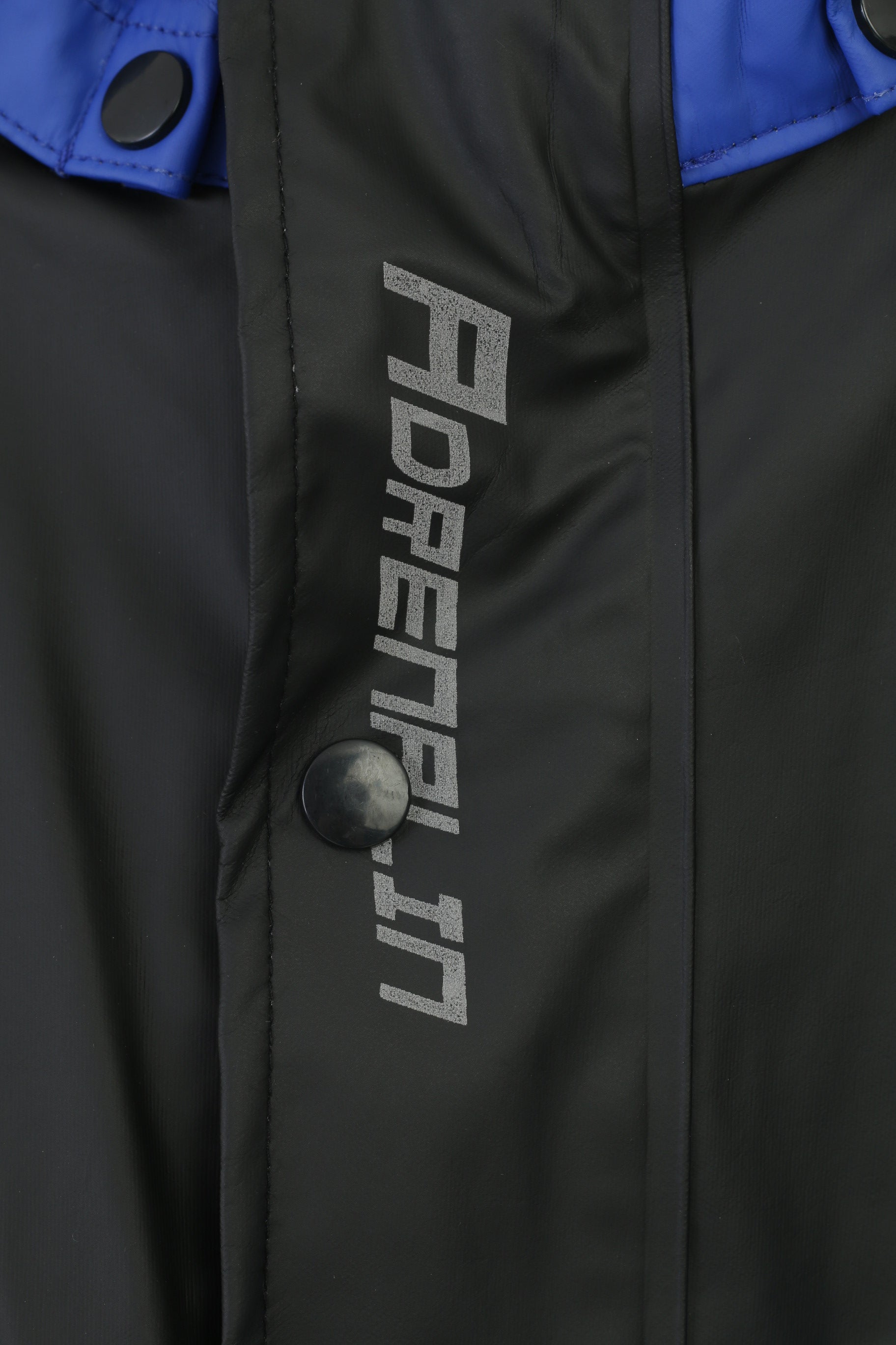 Adrenalin Boys 170 Veste Noir Bleu Fermeture Éclair Complète À Capuche Poches Extérieures Réfléchissant Imperméable Vintage Top