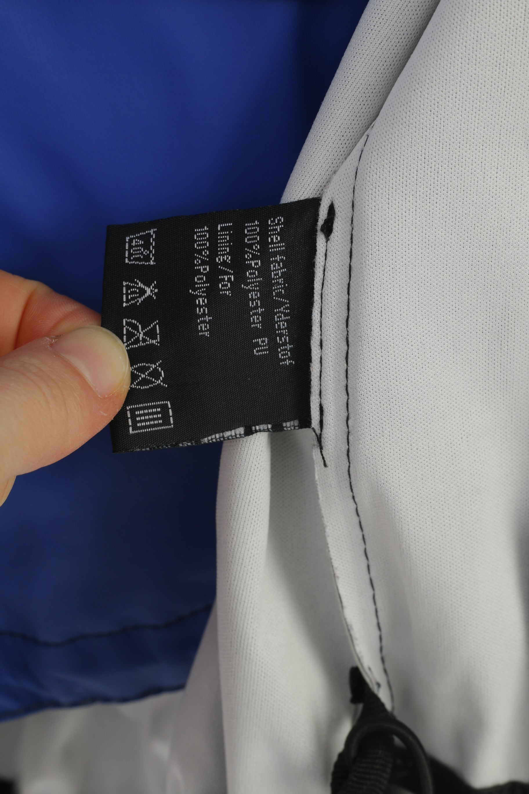 Adrenalin Boys 170 Veste Noir Bleu Fermeture Éclair Complète À Capuche Poches Extérieures Réfléchissant Imperméable Vintage Top