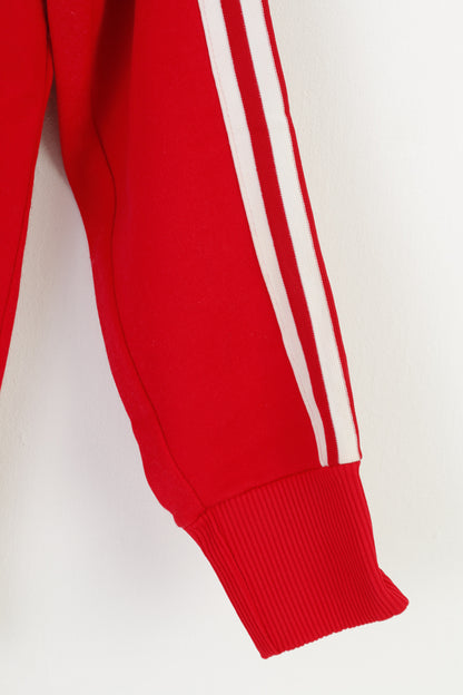 Adidas Femmes 44 M Sweatshirt Olympique Montréal 1976 Rouge Stretch Sportswear Yougoslavie vintage Full Zipper Top