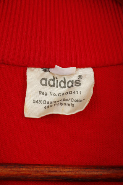 Adidas Femmes 44 M Sweatshirt Olympique Montréal 1976 Rouge Stretch Sportswear Yougoslavie vintage Full Zipper Top