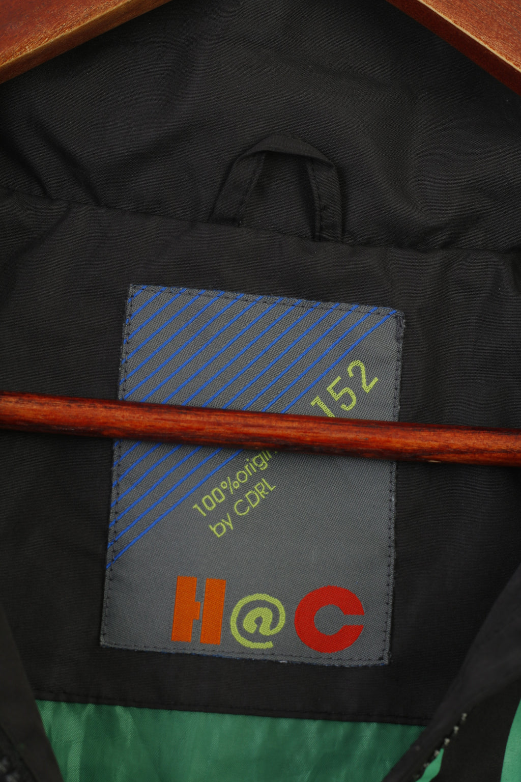 H@C by CDRL Giacca da ragazzo 152 Top vintage a righe nere con cappuccio e cerniera intera