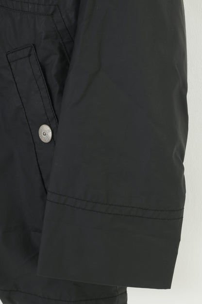 John F.Gee Women XL Jacket Black  Collar Light Parka  Hood Full Zipper Without Limits Waterproof Vintage Top