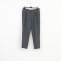 Trevira Men 36 Trousers Suit Pants Grey Striped Elegant Wool 