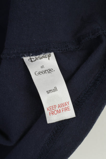 Disney At George Men S T-Shirt Navy Cotton Graphic Animal Calling Vintage Short Sleeve Top
