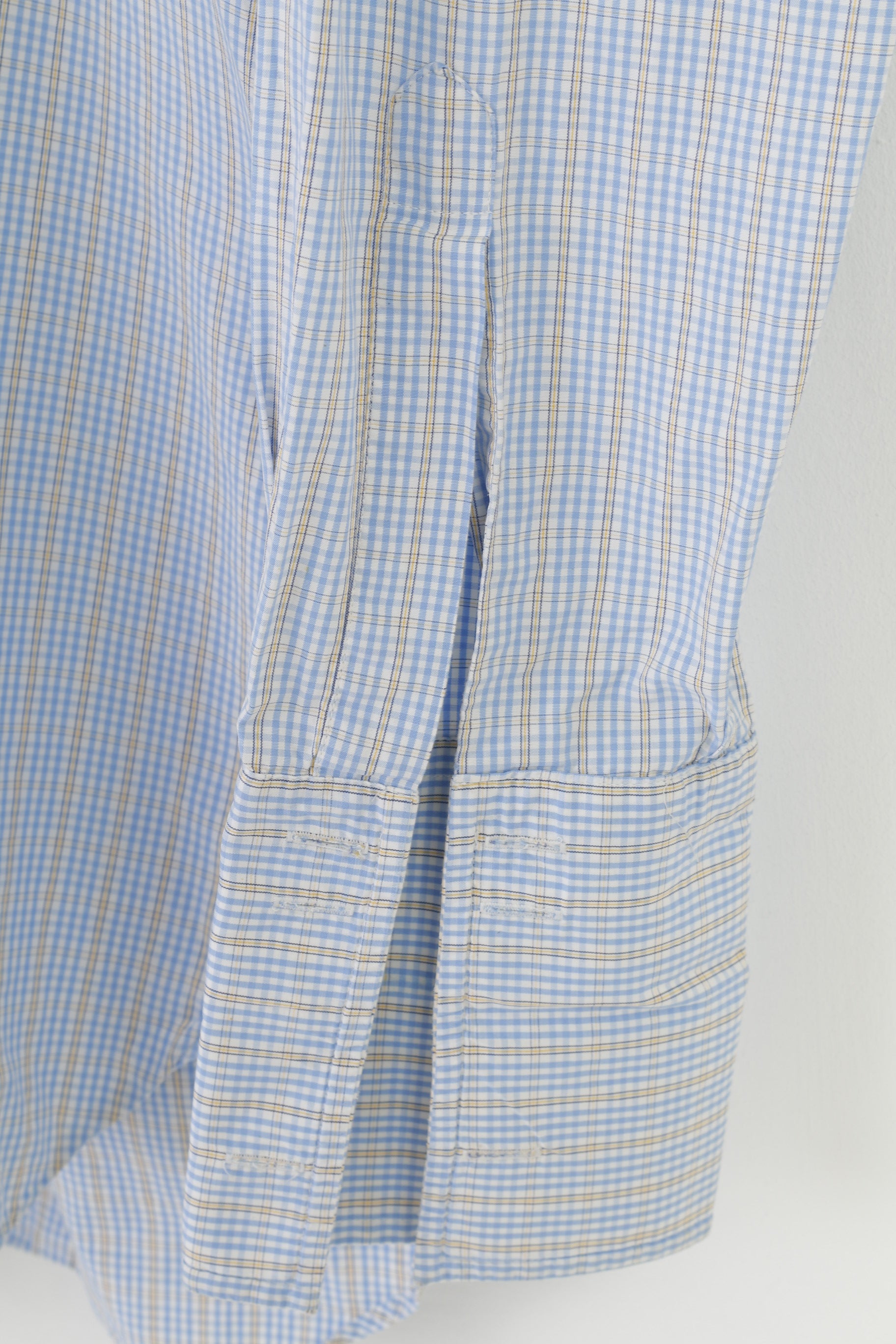 Joseph Turner Hommes 34 16 Chemise décontractée Poignets en coton Col à manches longues Haut classique à carreaux