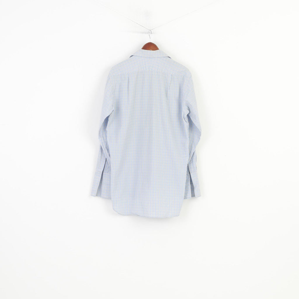 Joseph Turner Hommes 34 16 Chemise décontractée Poignets en coton Col à manches longues Haut classique à carreaux