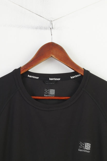 Karrimor Run Men M T-Shirt Black Crew Neck Sport Training Vintage Short Sleeve Top