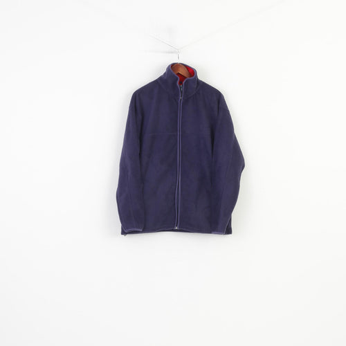 Chamonix Men L Fleece  Full Zipper Purple Padded Poclets Collar Vintage Top