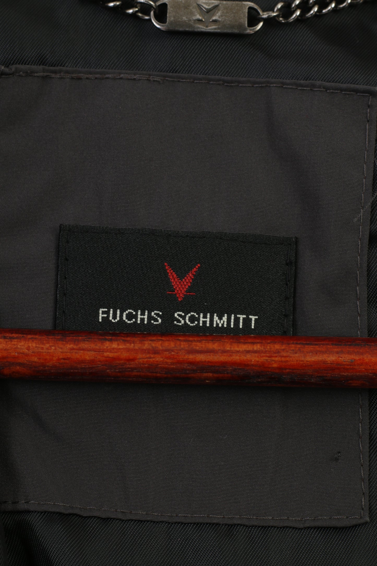 Fuchs Schmitt Woman 12 38 M Jacket Gray Full Zipper Belt Padded Vintage Pockets Coat