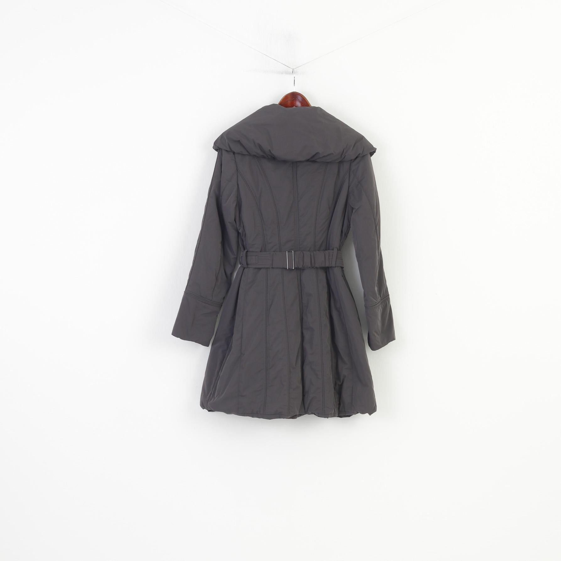 Giacca Fuchs Schmitt Donna 12 38 M Giacca grigia con cerniera intera e cintura imbottita con tasche vintage