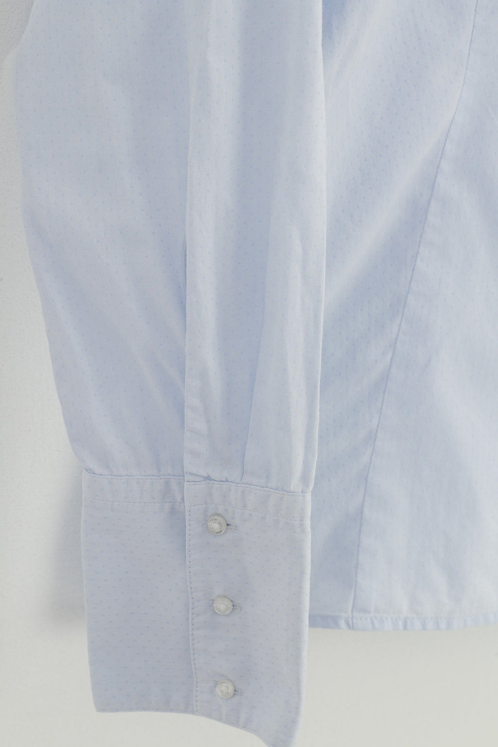 Hugo boss Woman 34 XS Casual Shirt Blue Small Dots Long Sleeve Collar Cotton Classic Top
