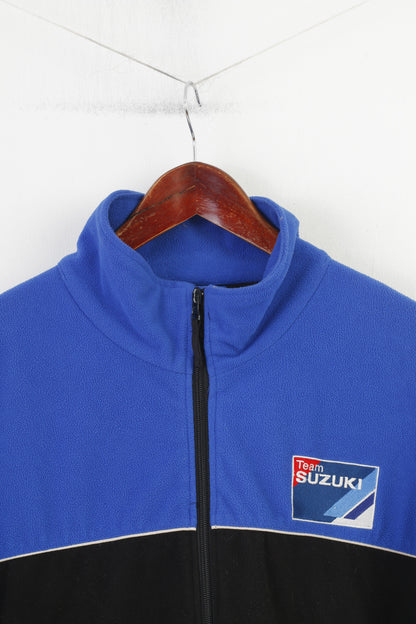 Suzuki Hommes XL Veste Polaire Bleu Vintage Race Full Zipper Team Cars Automotive Vintage Top