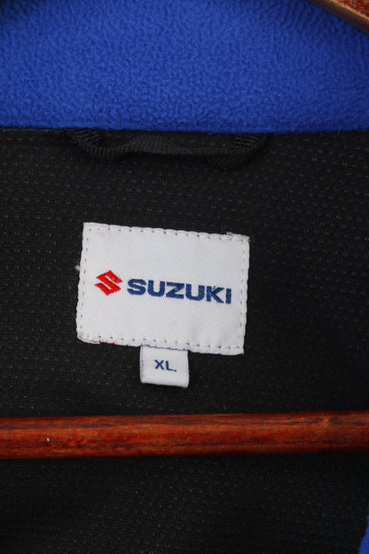 Suzuki Men XL Fleece Jacket Blue Vintage Race Full Zipper Team Cars Automotive Vintage Top