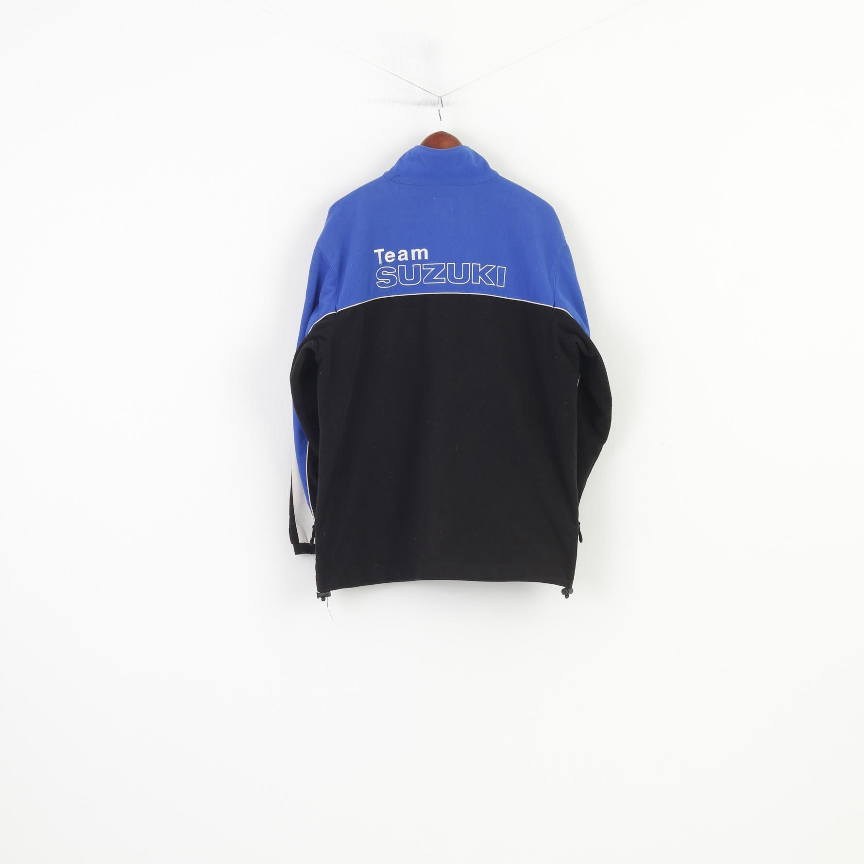 Suzuki Hommes XL Veste Polaire Bleu Vintage Race Full Zipper Team Cars Automotive Vintage Top
