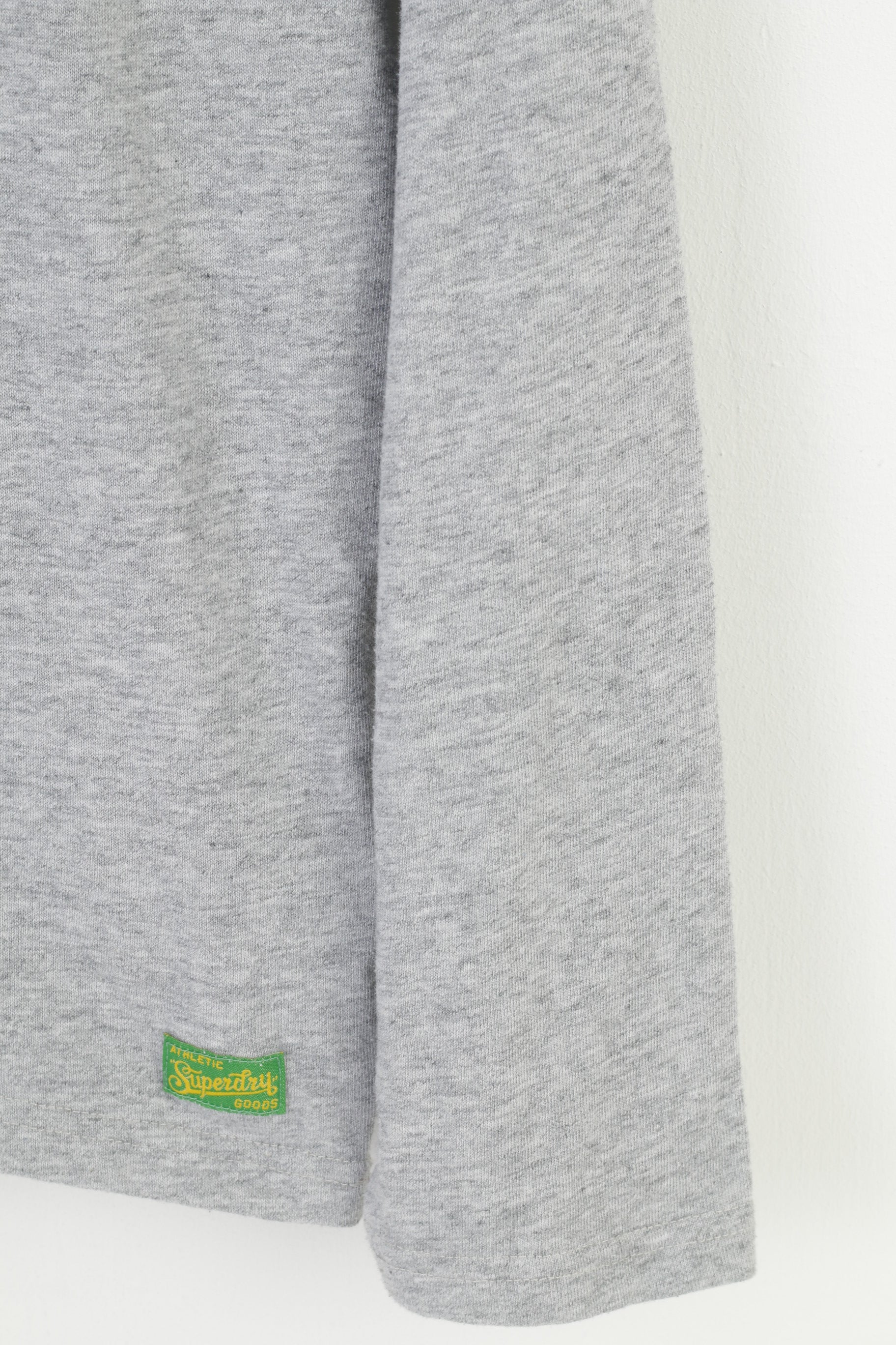 Superdry Hommes M Chemise À Manches Longues Gris Cotton Team #79 Vintage Casual Top