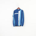 Ridelondon Men L Cycling Jacket Blue Stretch Vintage Striped Activewear Full Zipper Back Pockets Sport Top