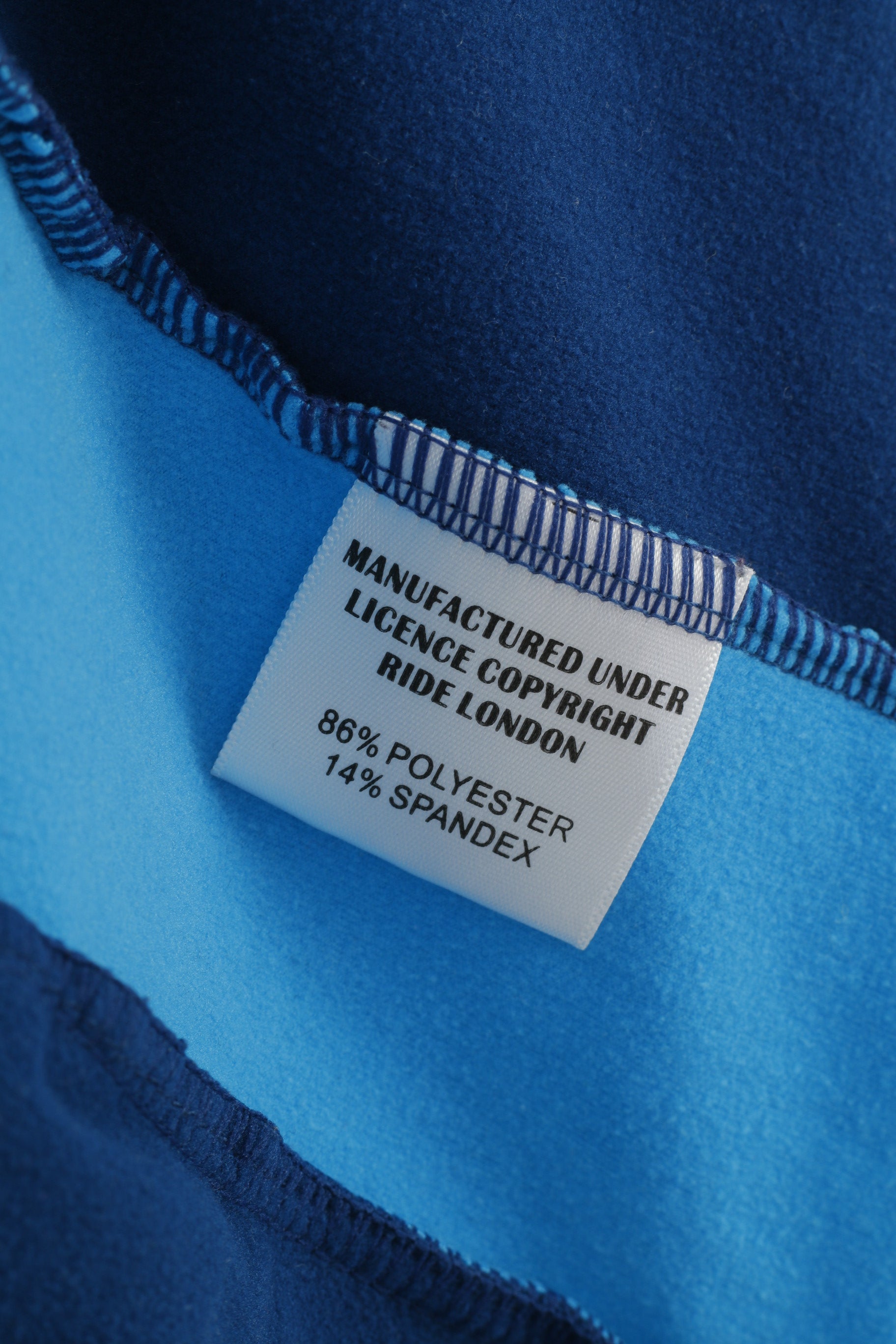 Ridelondon Giacca da ciclismo da uomo L Blu elasticizzato a righe vintage Activewear con cerniera intera Tasche posteriori Sport Top