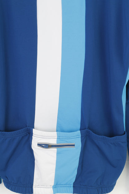 Ridelondon – veste de cyclisme pour hommes, bleu, extensible, Vintage, rayé, vêtements de Sport, fermeture éclair complète, poches arrière, haut de Sport