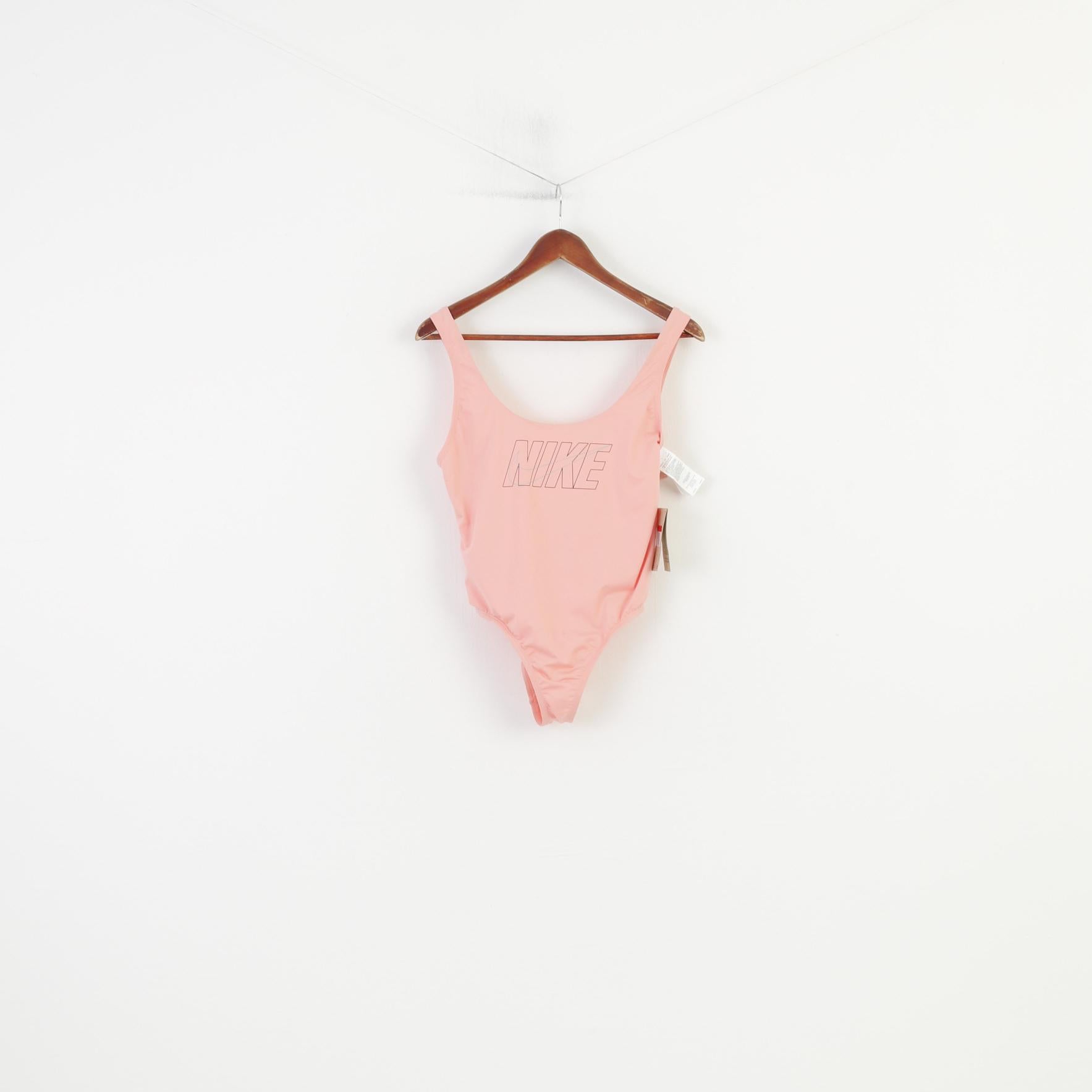 NEW Nike Woman L Swimsuits Pink Waterproof Elastic Sport Swimming Sleevelees One Partial Top