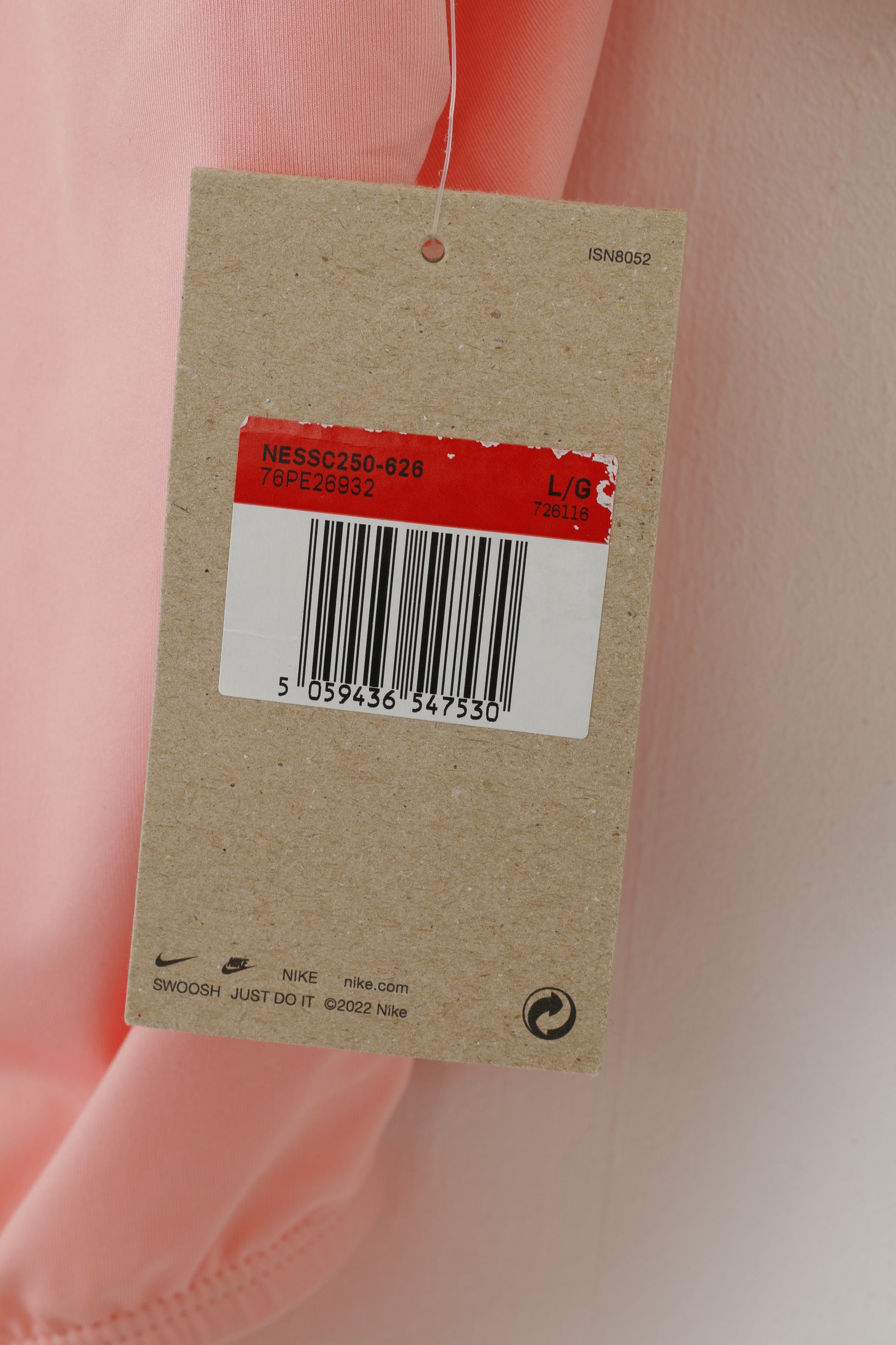 NUOVI costumi da bagno Nike Donna L rosa, impermeabili, elastici, sportivi, maniche da nuoto, top intero