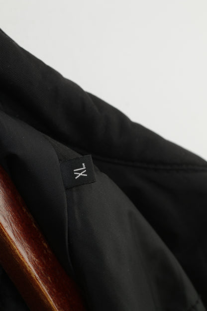 Gas Men XL Coat Black Trench Nylon Waterproof Vintage Belted Single Breasted Top