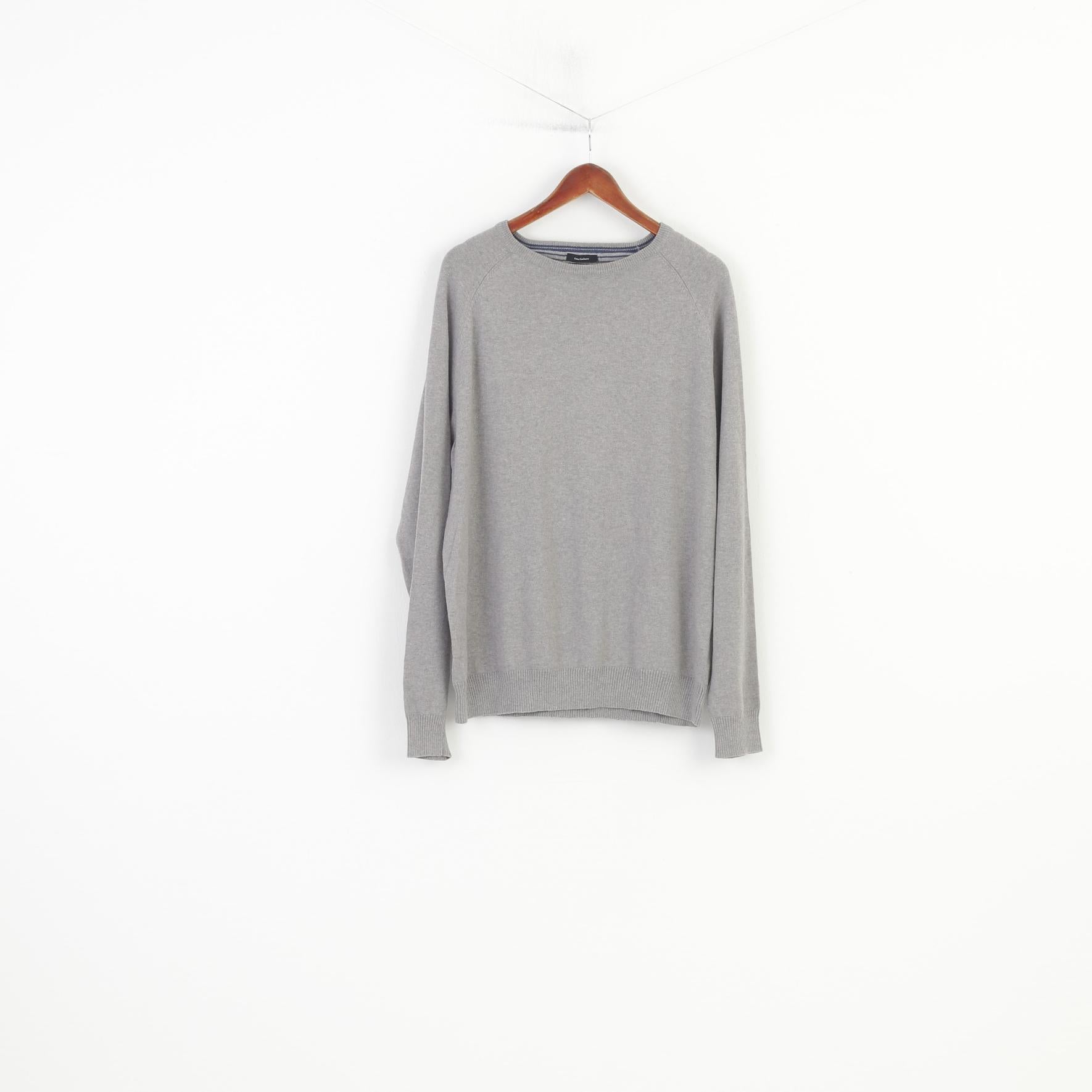 Avenue Foch Men XL Jumper Crew Neck Long Sleeve Cotton Cashmere Vintage Sweater Top