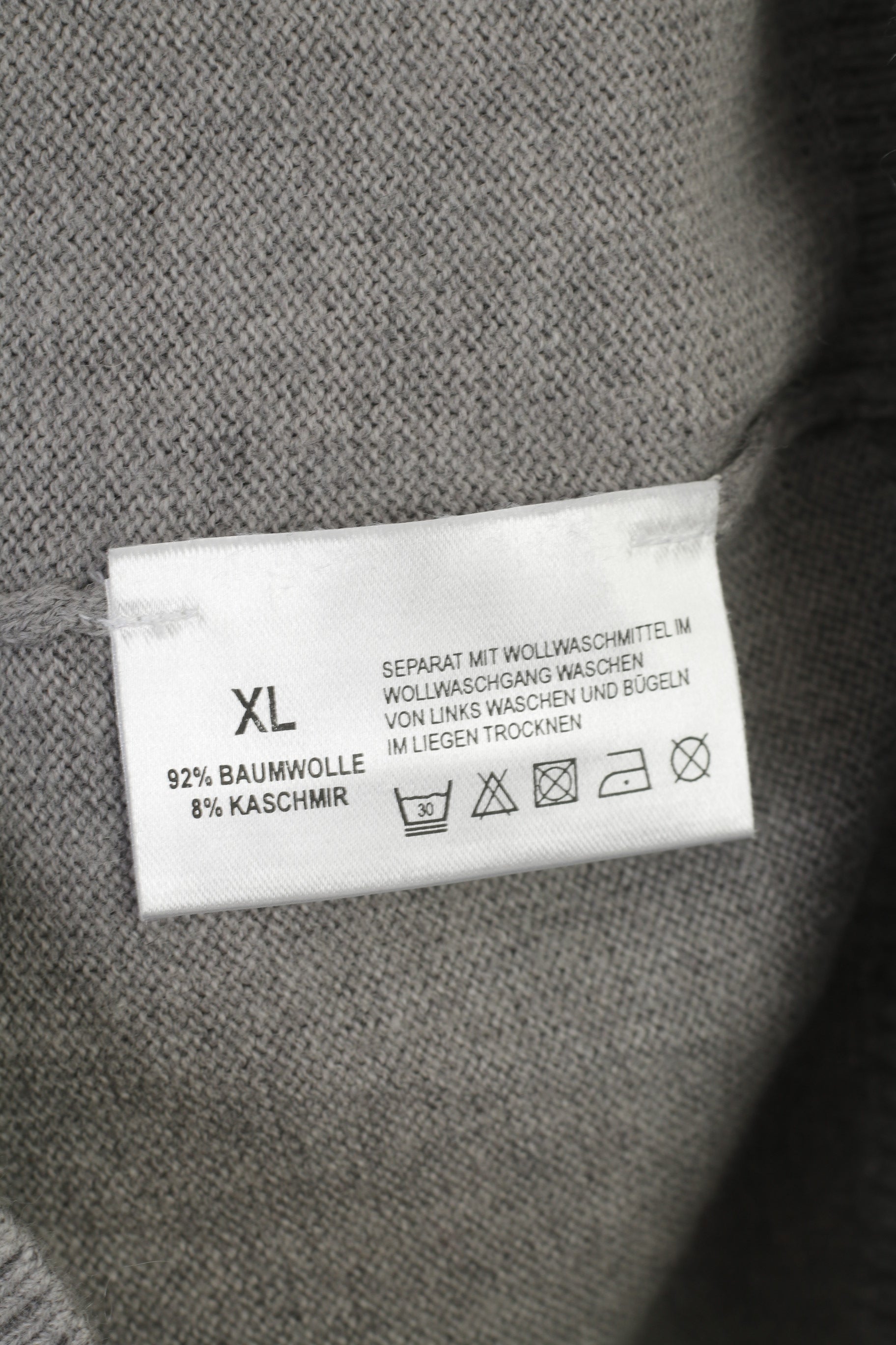 Avenue Foch Men XL JumperGray Cashmere Blend Crew Neck Vintage Classic Sweater