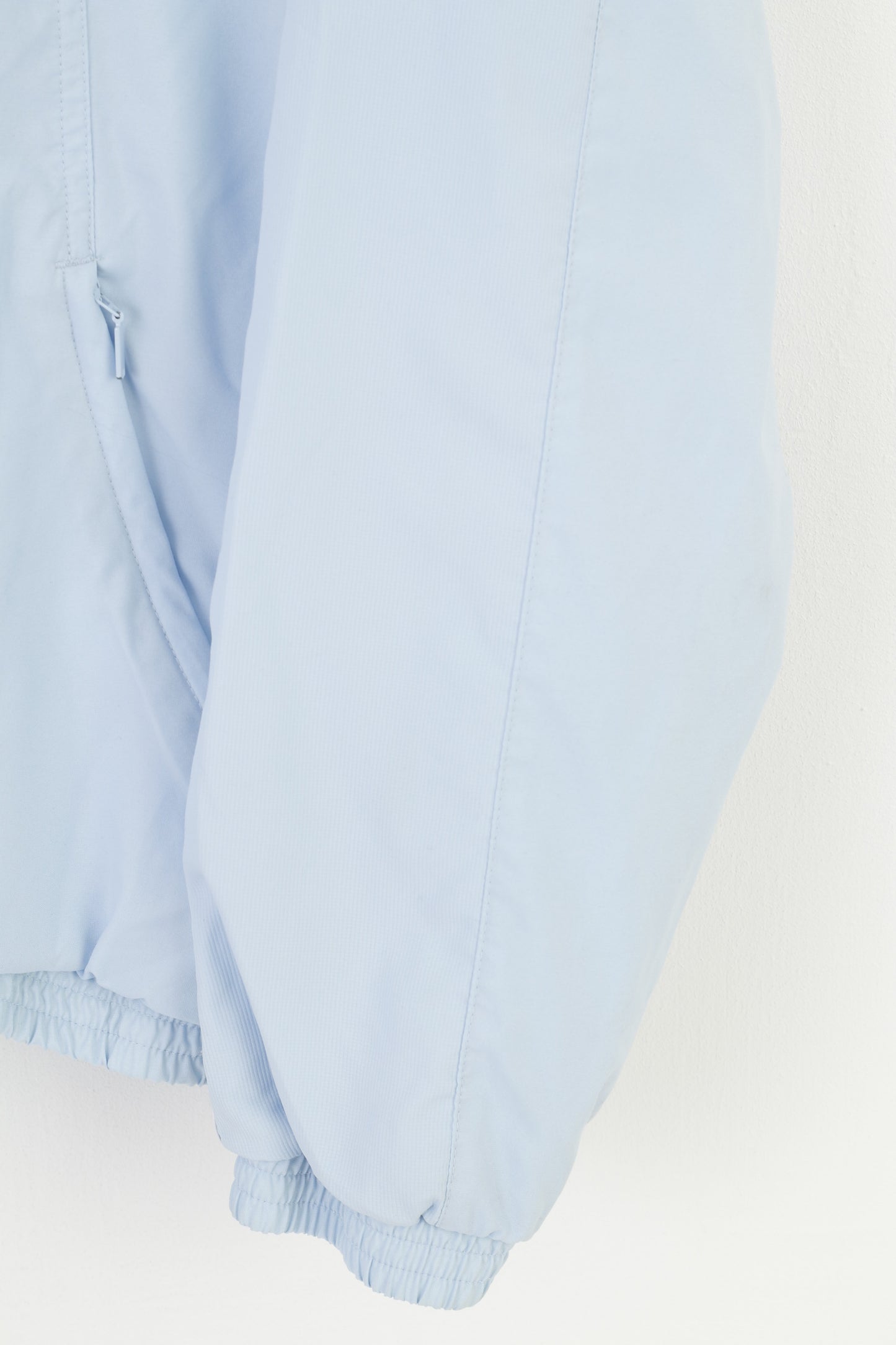 Adidas Men M Jacket Light Blue Sportswear Vtg Full Zipper Pockets Vintage 3 Stripes Outwear Top