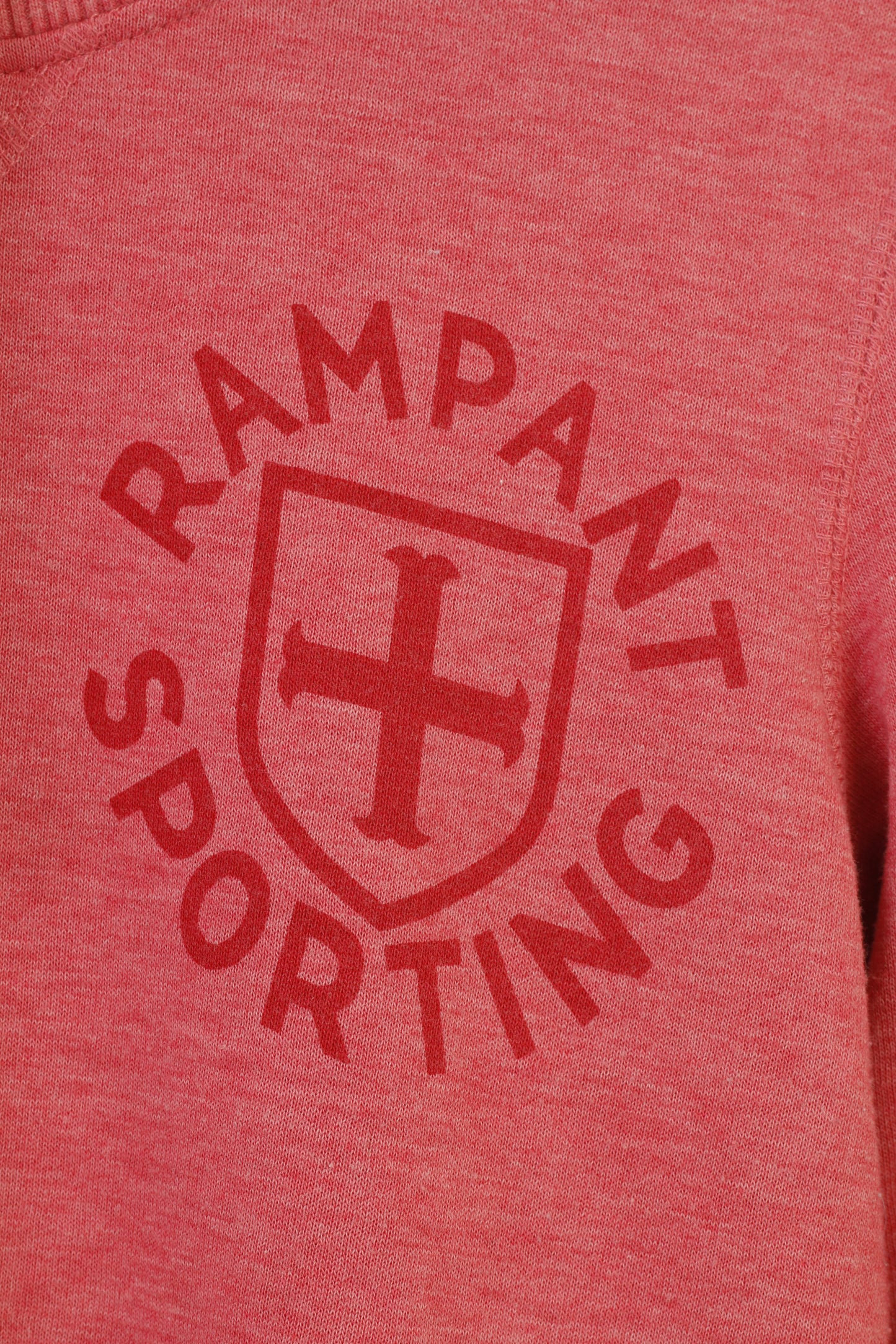 Rampant Sporting Woman 8 S Sweat à capuche rouge rembourré avec poches et haut long en coton vintage