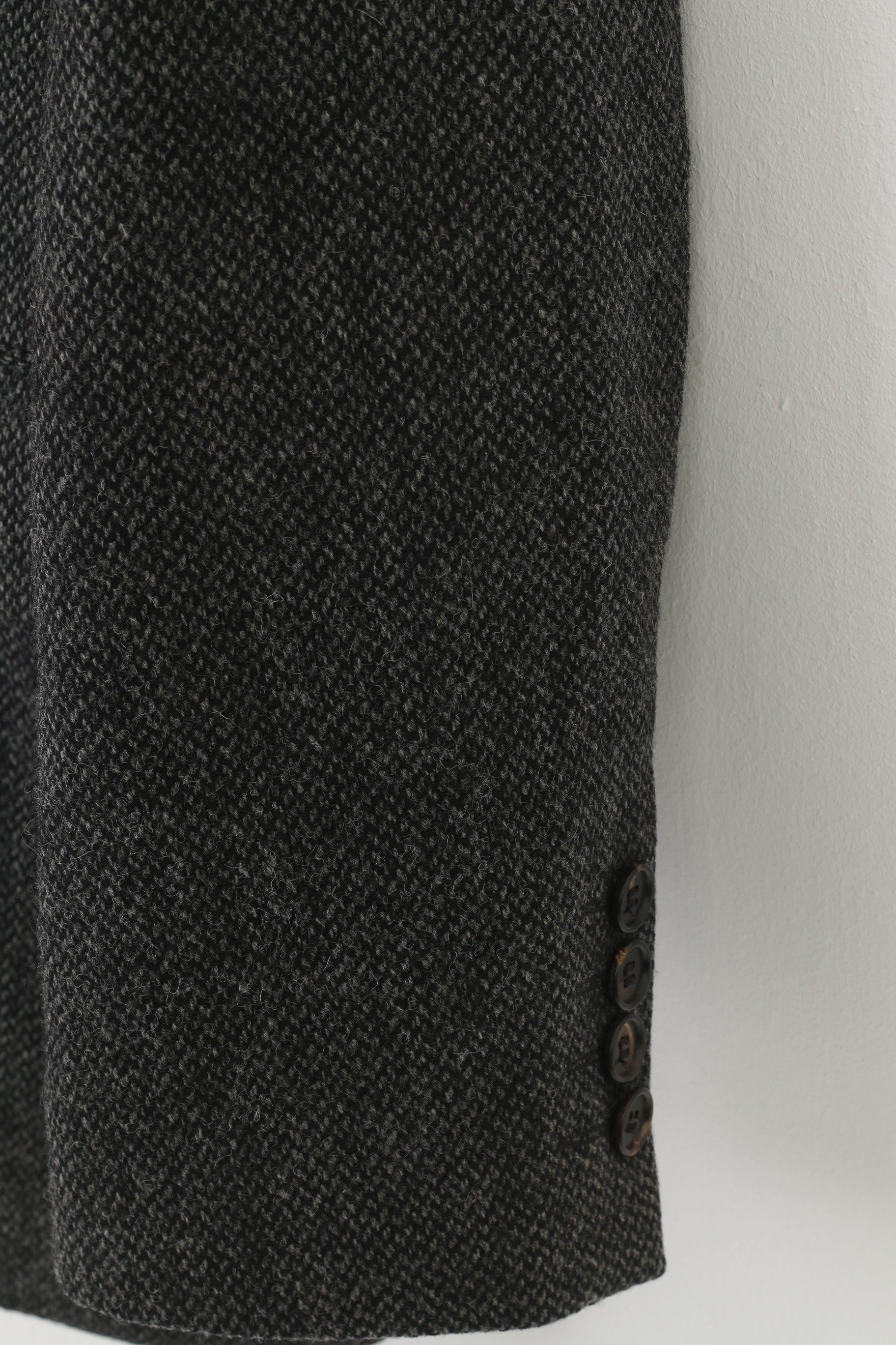 Highmoor Men 25 40 Blazer Grey Bottoms Full Zipper Collar Single Breasted Wool Vintage Jacket