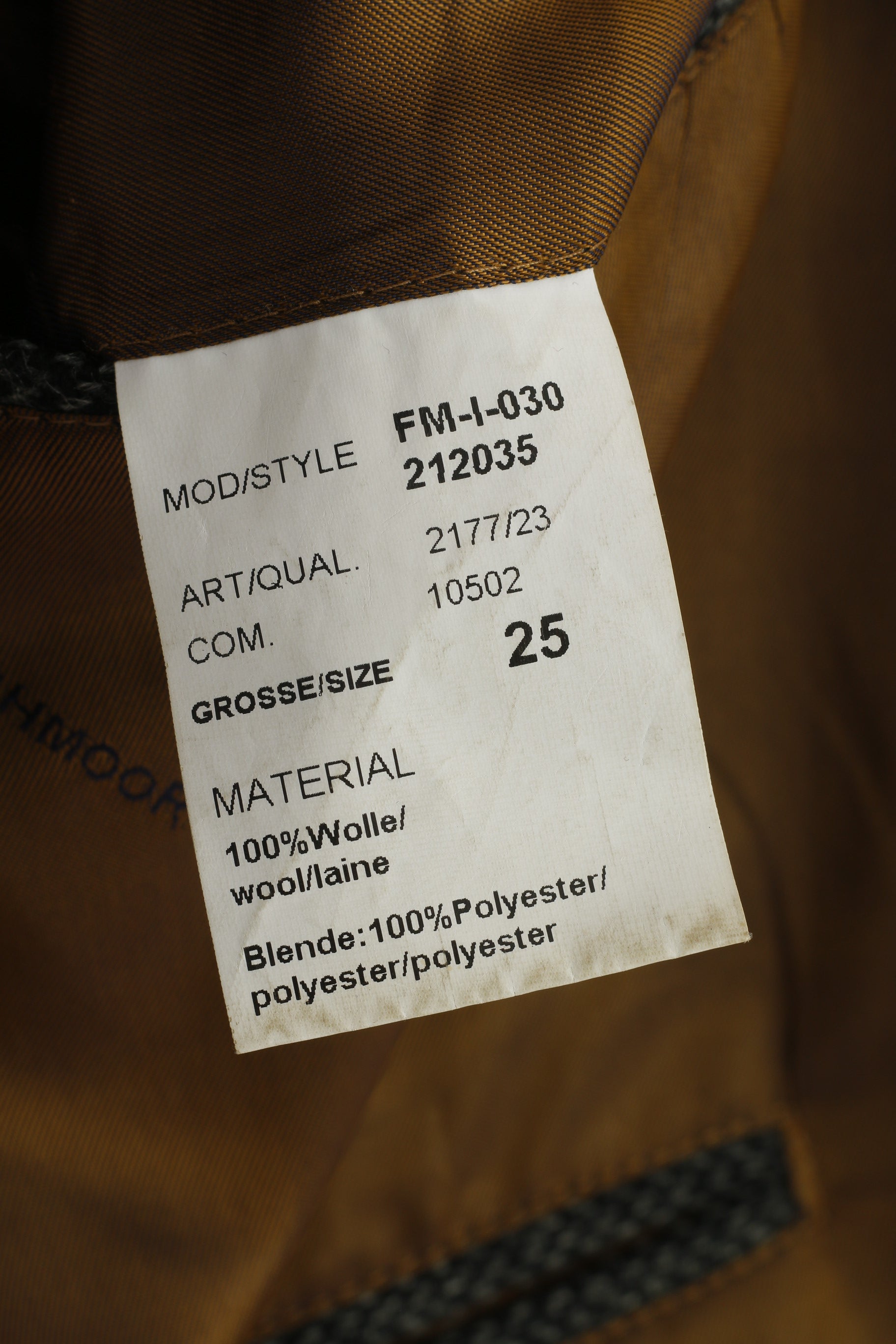 Highmoor hommes 25 40 Blazer gris bas col à fermeture éclair complète simple boutonnage laine veste vintage