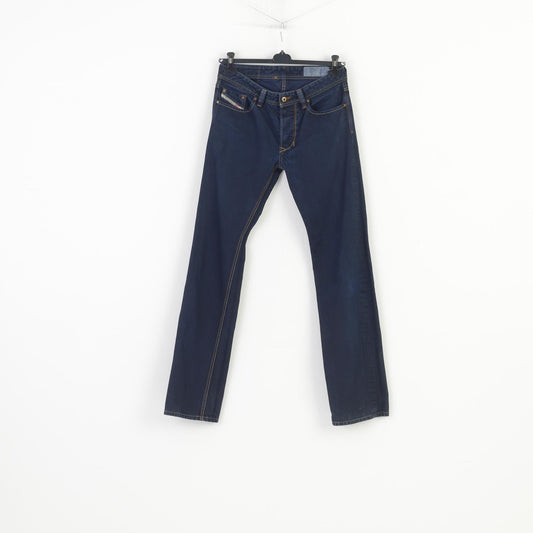 Diesel Industry Men 30 Trousers Navy Cotton Larkee Bottoms Vintage Denim Jeans Pants