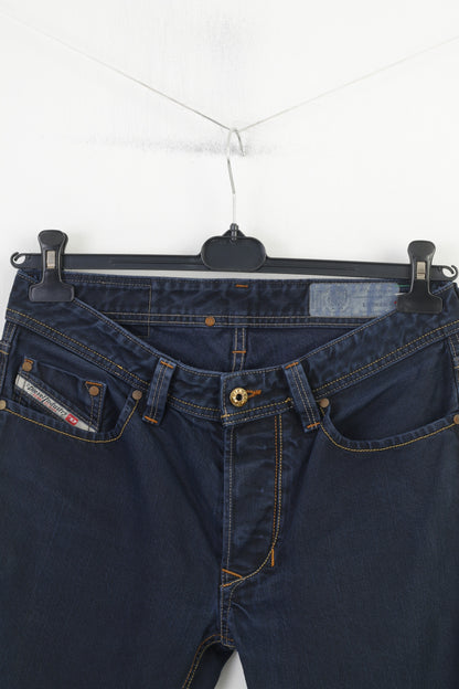 Diesel Industry Men 30 Trousers Navy Cotton Larkee Bottoms Vintage Denim Jeans Pants