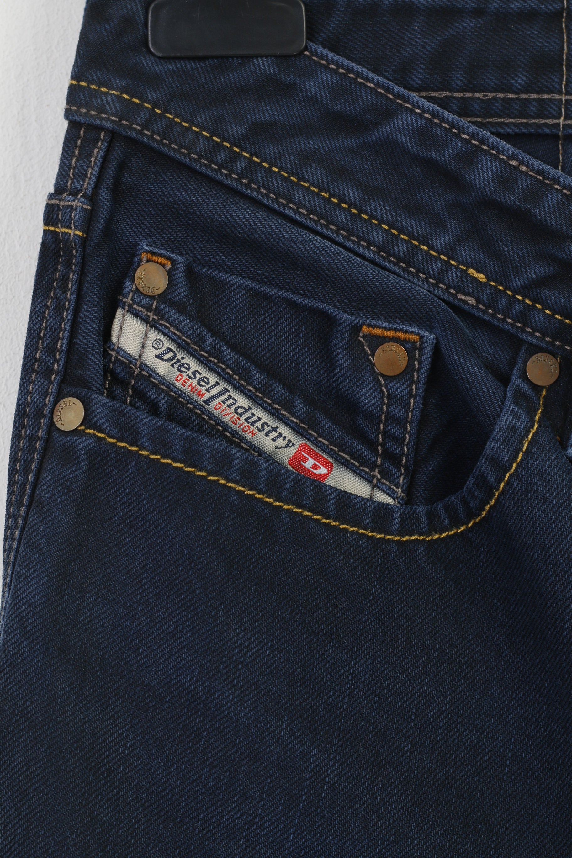 Diesel Industry Men 30 Trousers Navy Cotton Larkee Bottoms Vintage Denim Jeans Pants