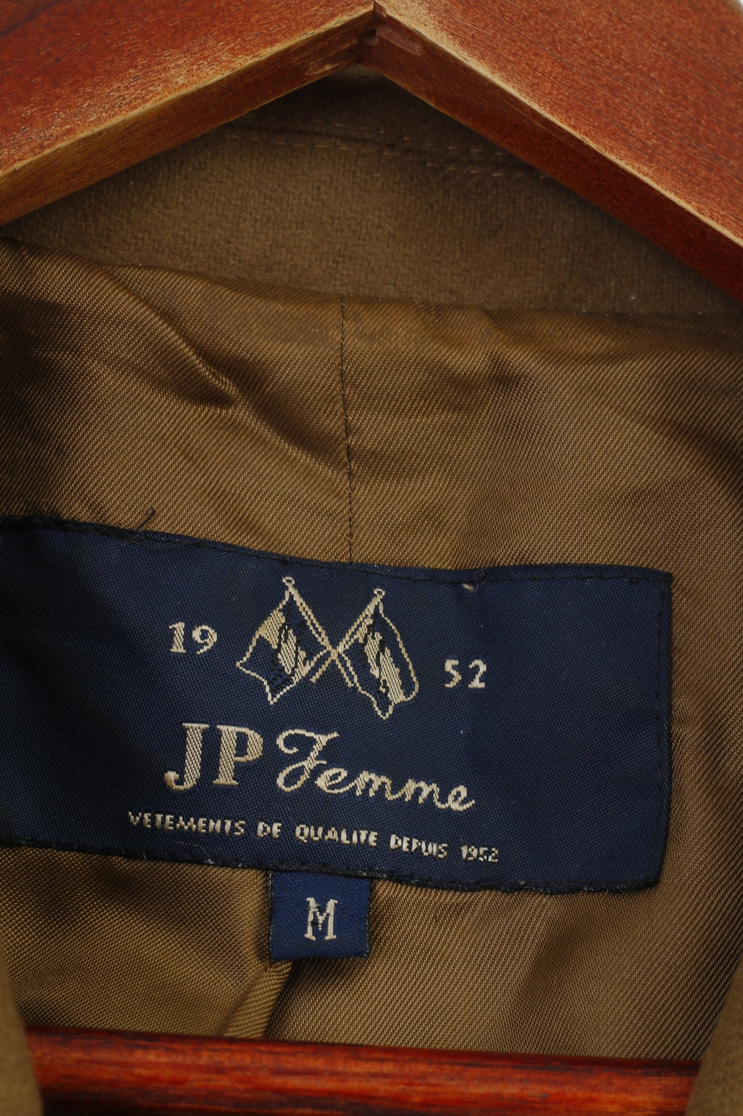 JP Femme Women M Blazer Single Breasted Wool Khaki Vintage Bottoms 1952 Jacket