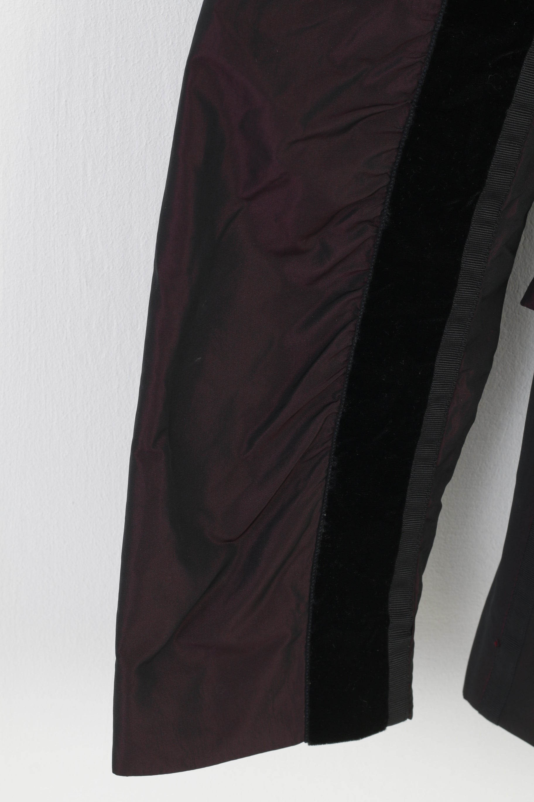 Marc Aurel Women 40 M Blazer  Purple Shiny Shoulder Pads Single Breasted Bottoms Vintage Jacket