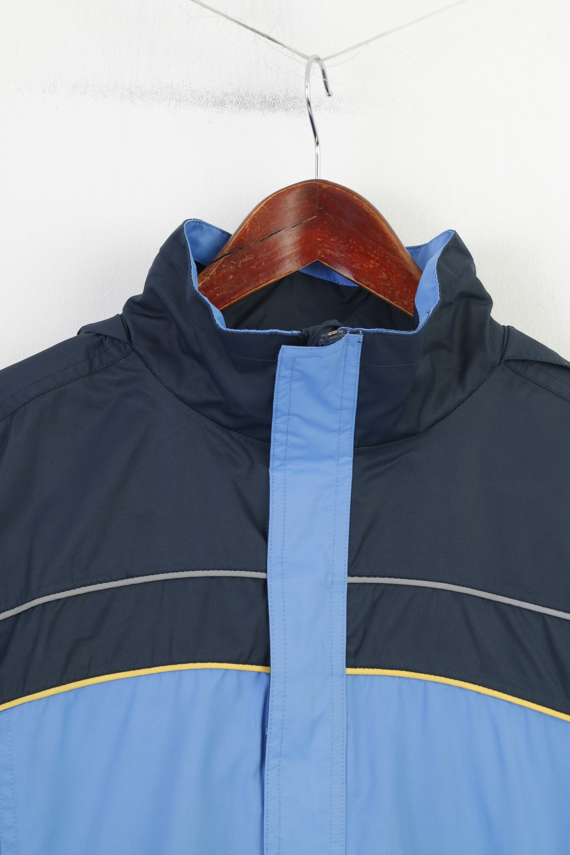Tcm Secret Protest Boys 146 152 Veste légère d'extérieur avec fermeture éclair complète bleu marine à capuche bleu vintage haut de sport
