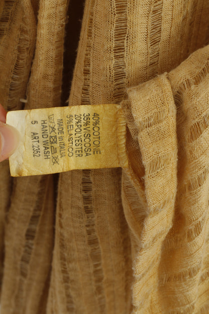 Camicia vintage da donna 4XL con scollo a V giallo Boho colletto in pizzo maglione sottile di grandi dimensioni top vintage in cotone a maniche lunghe 