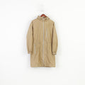 FS Women 10 M Jacket Parka Nylon Full Zipper Gold Waterproof Hoodeed Gore-Tex Long Jacket Outdoor Vintage Top