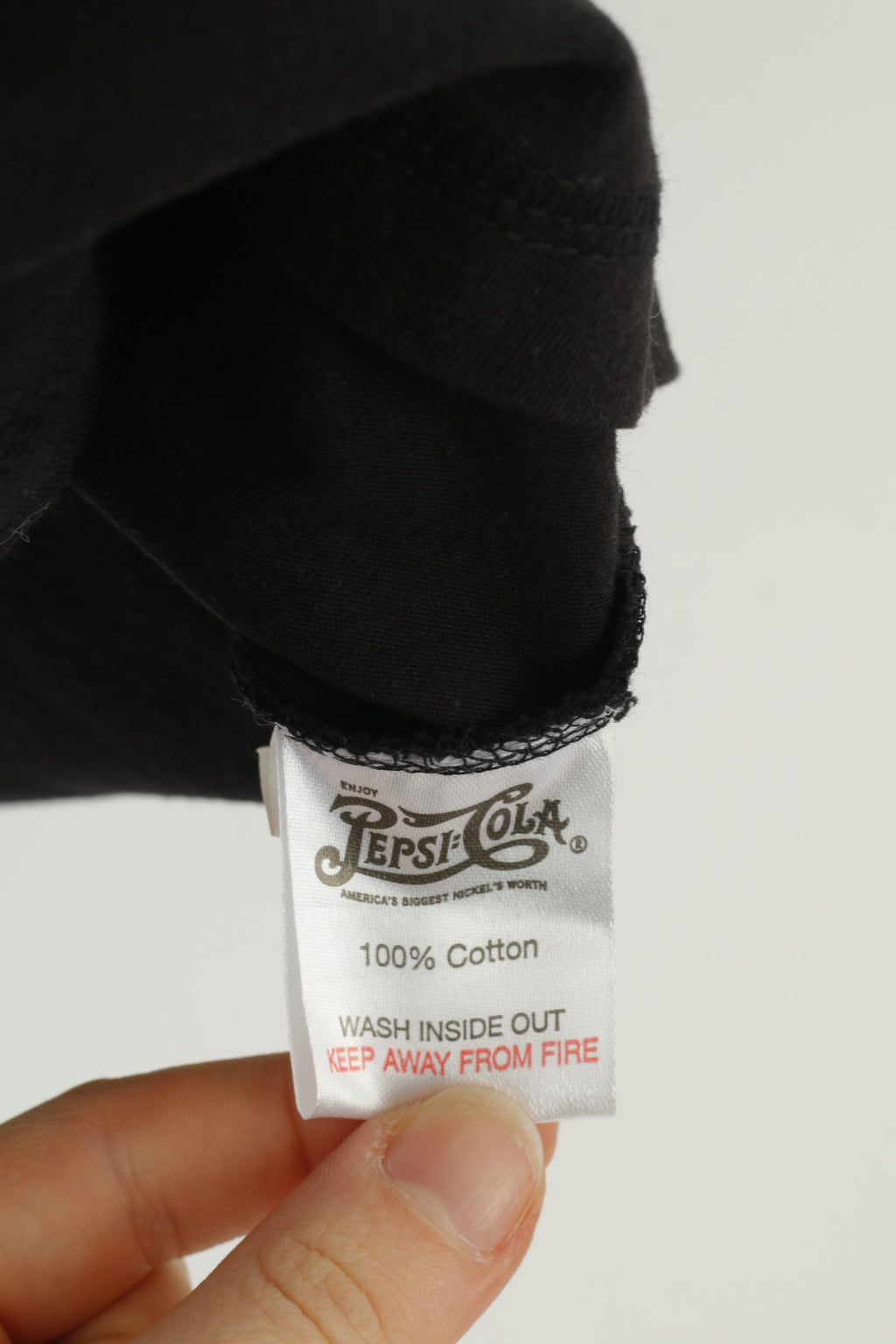 T-shirt Pepsi Cola da uomo L. Top vintage a maniche corte con logo grafico nero in cotone