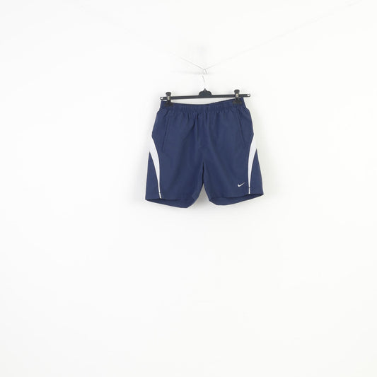 Nike Boys M 178 Shorts Navy Pockets Elastic Waist Vintage Sport Training 
