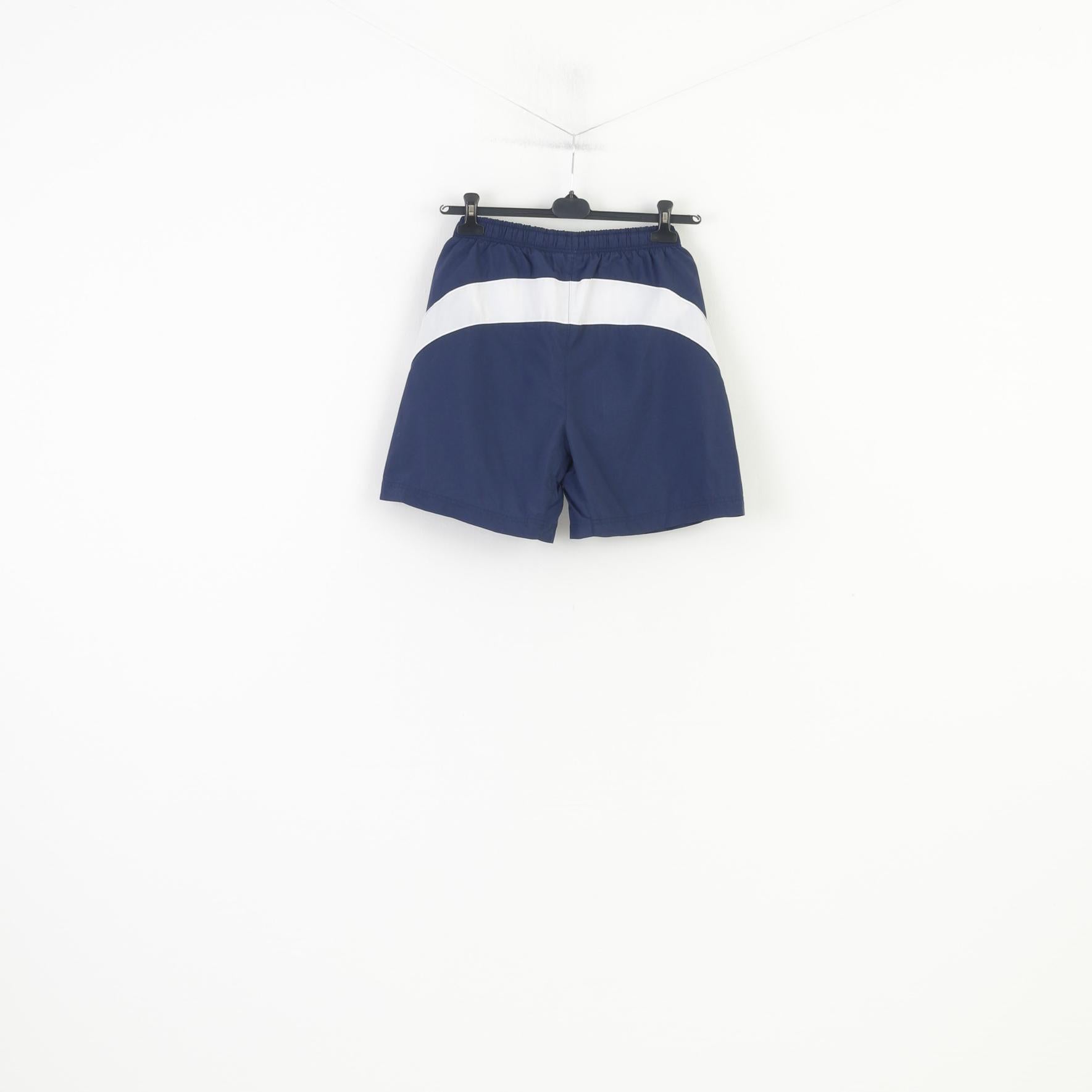 Nike Men M 178 Shorts Navy Pockets Elastic Waist Vintage Sportswear Active Training