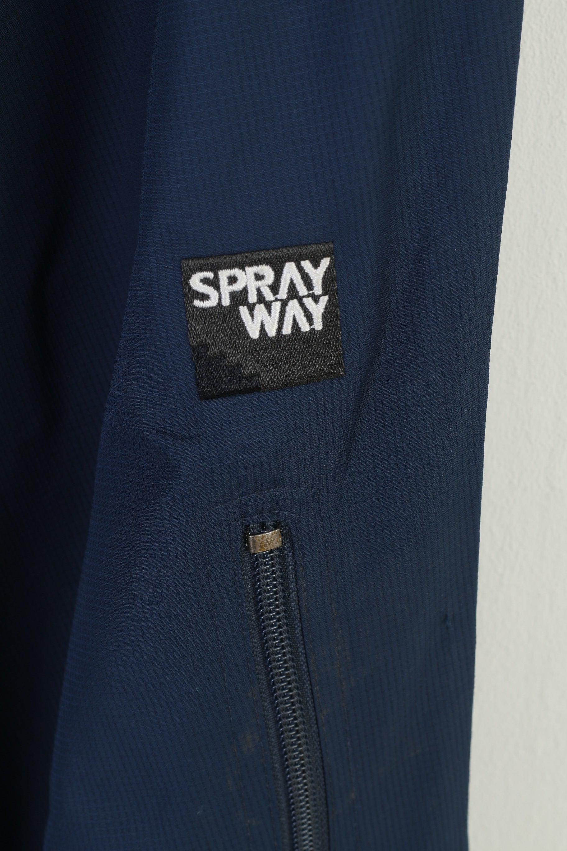 Spray Way Men S Trousers Walking Rainpants Navy Elastic Waist Zippered Legs Outwear Pants